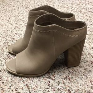 Open back leather mules